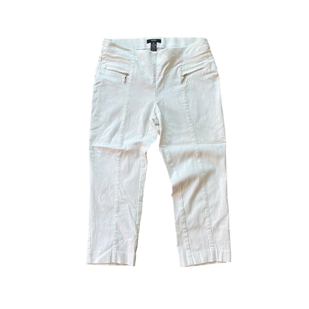 Alfani White Slim Fit Pull On Capri Pants Size 6